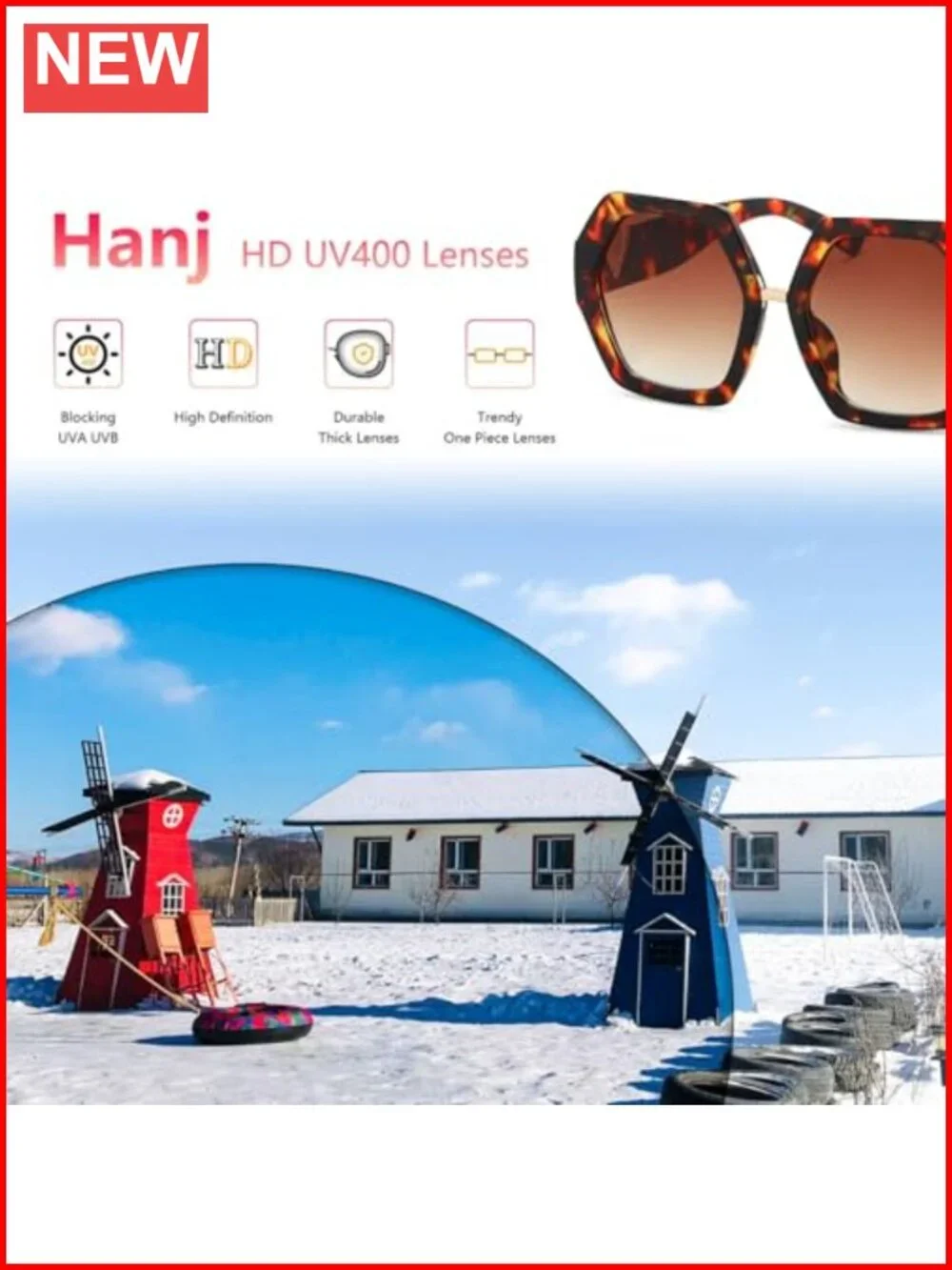 Oversized Hexagonal Retro Sunglasses Women Vintage Square UV400